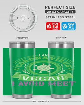 I Am Coronavirus Vegan I Avoid Meet Style 38#- corona virus- Tumbler