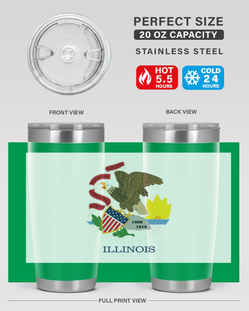 Illinois 39#- Us Flags- Tumbler