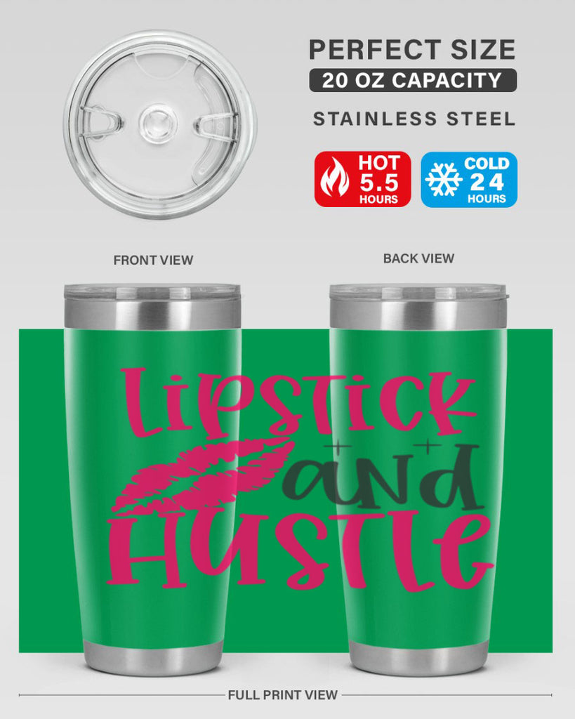Lipstick and Hustle design Style 230#- make up- Tumbler