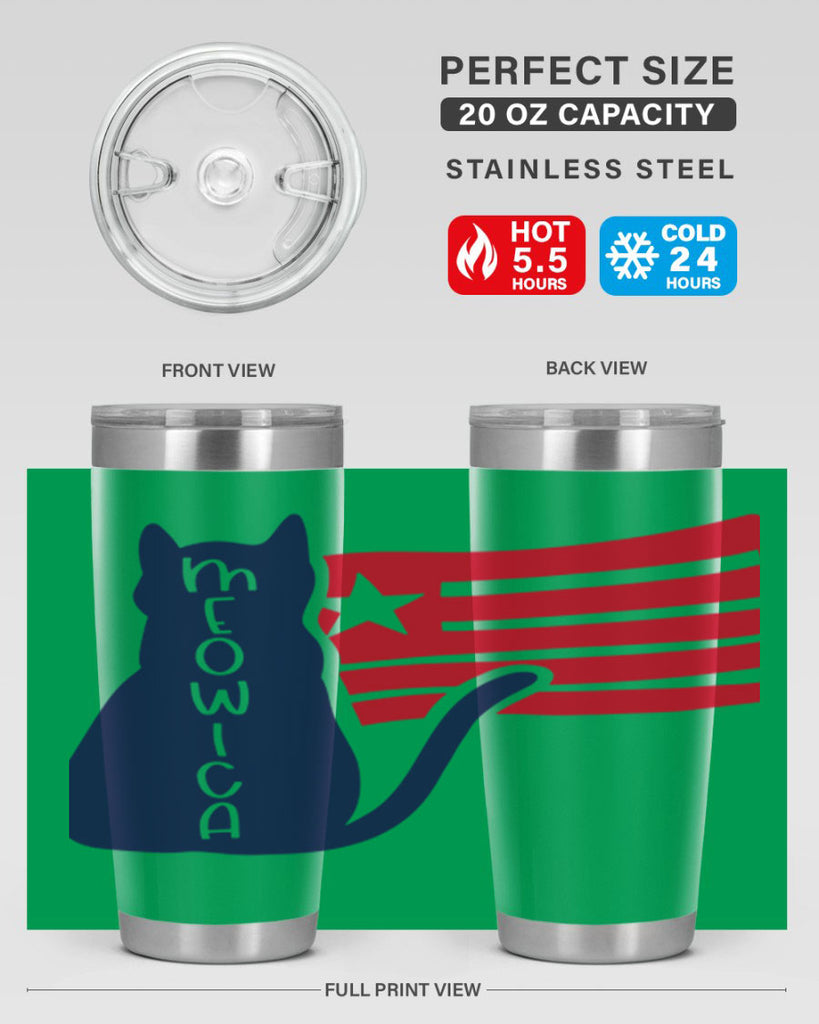 Meowica Style 166#- Fourt Of July- Tumbler