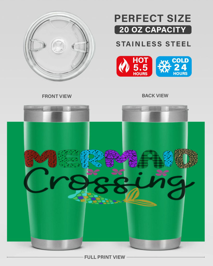 Mermaid Crossing 399#- mermaid- Tumbler