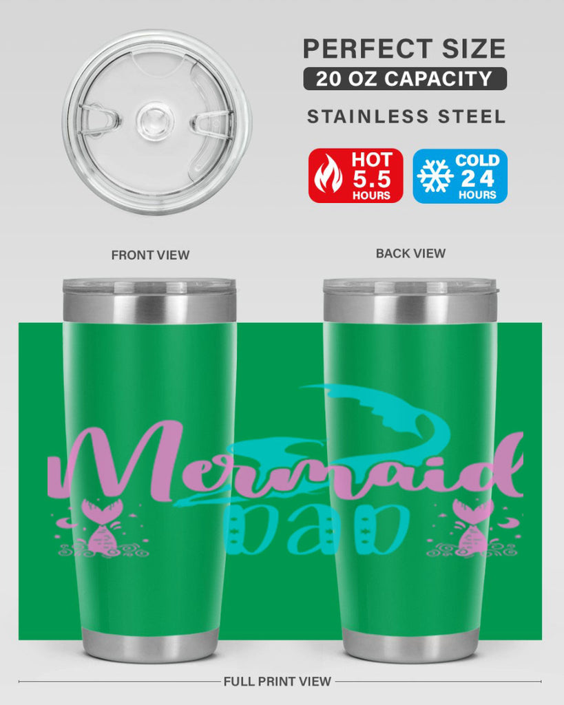 Mermaid Dad 356#- mermaid- Tumbler