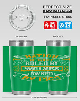 Nation of sheep ruled by wolves owned by pigs Style 39#- pig- Tumbler