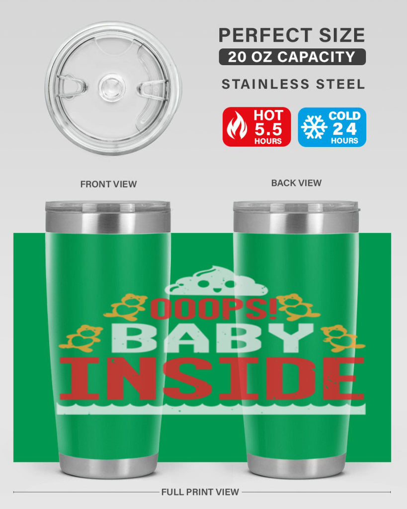 Ooops baby inside Style 24#- baby shower- tumbler
