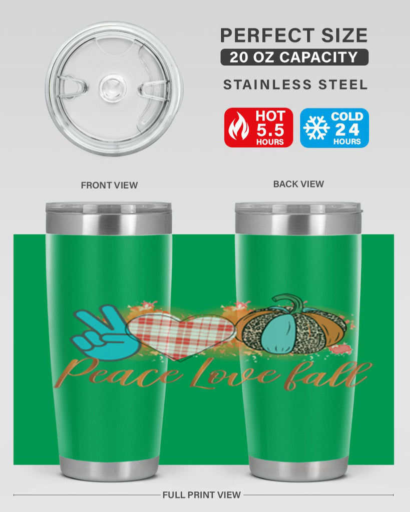 Peace Love Fall 466#- fall- Tumbler