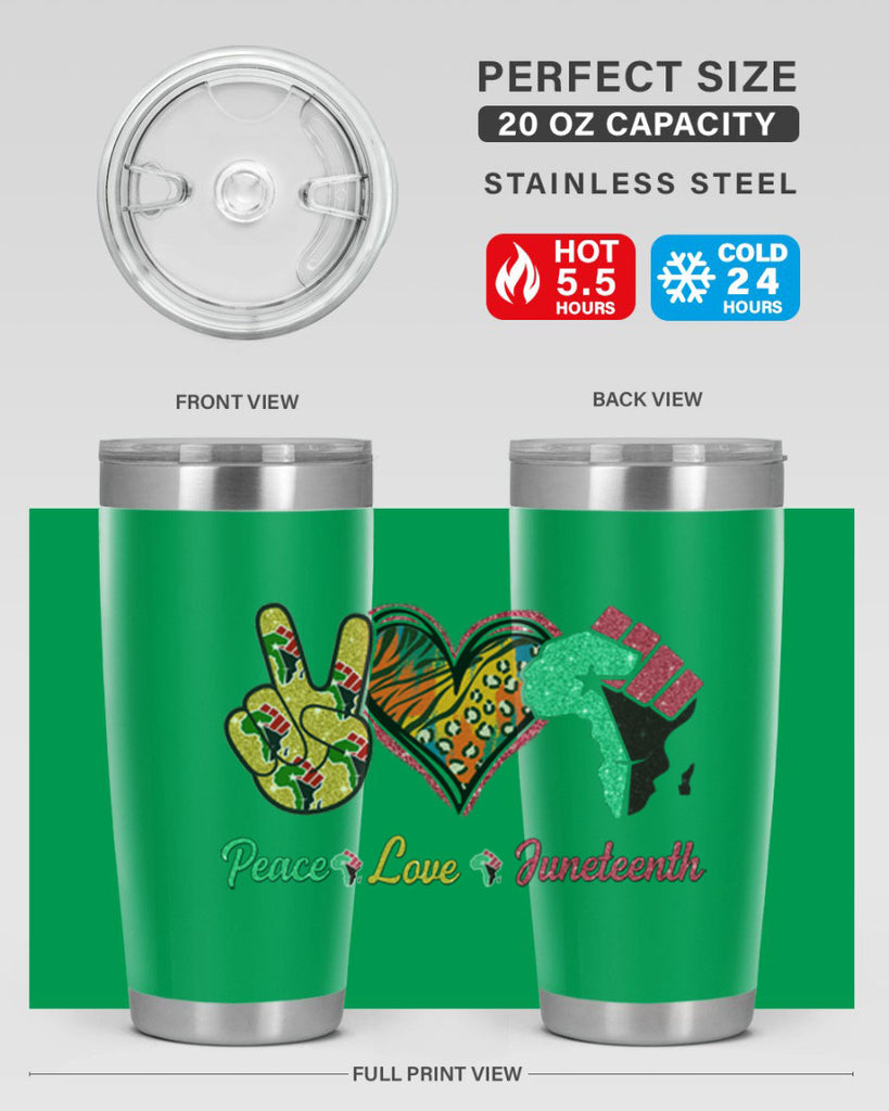 Peace Love Juneteenth Day Fist Png 8#- Juneteenth- tumbler