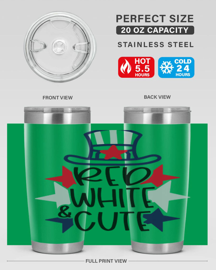 Red White Cute Style 169#- Fourt Of July- Tumbler