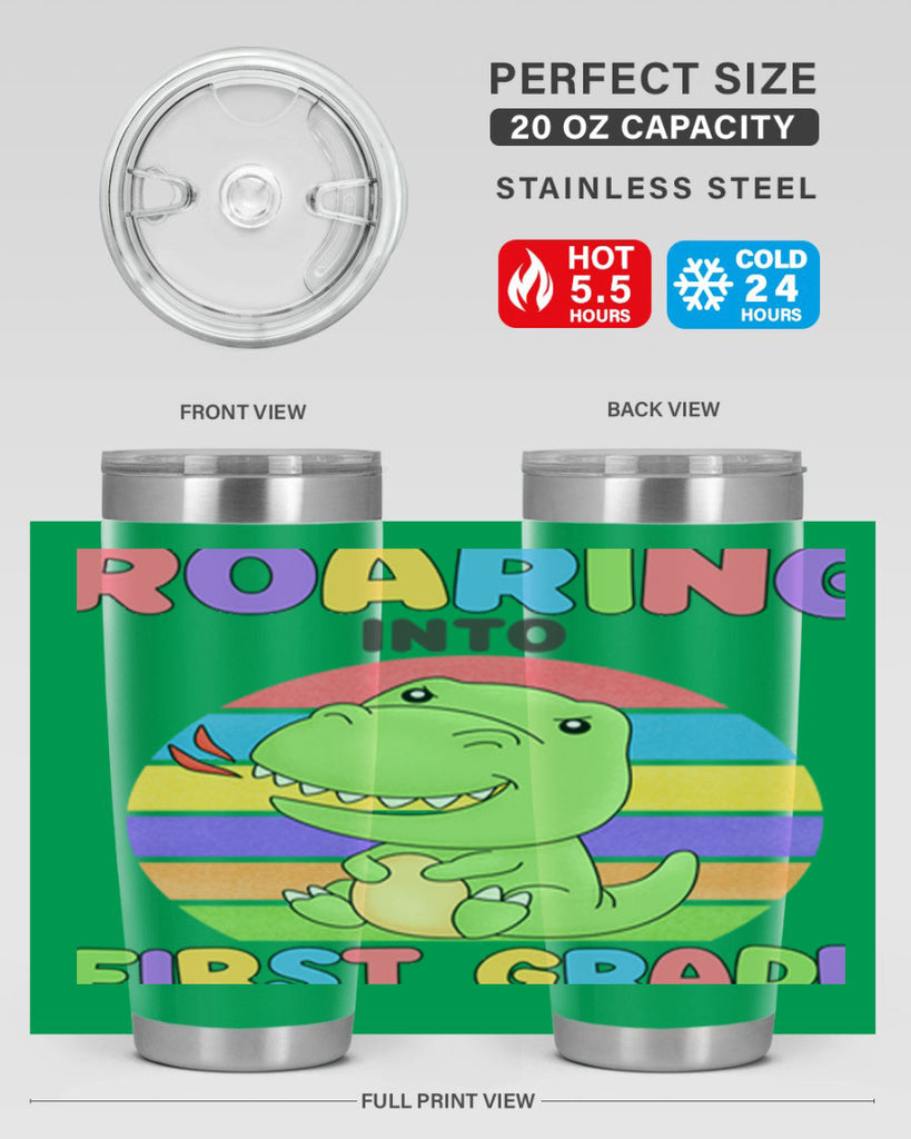 Roaring to 1st Grade Trex 2#- 1st grade- Tumbler