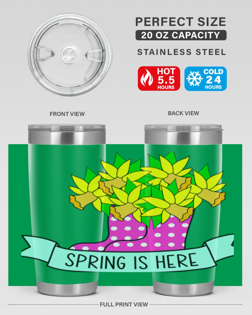 Spring is here daffodil rainboots442#- spring- Tumbler