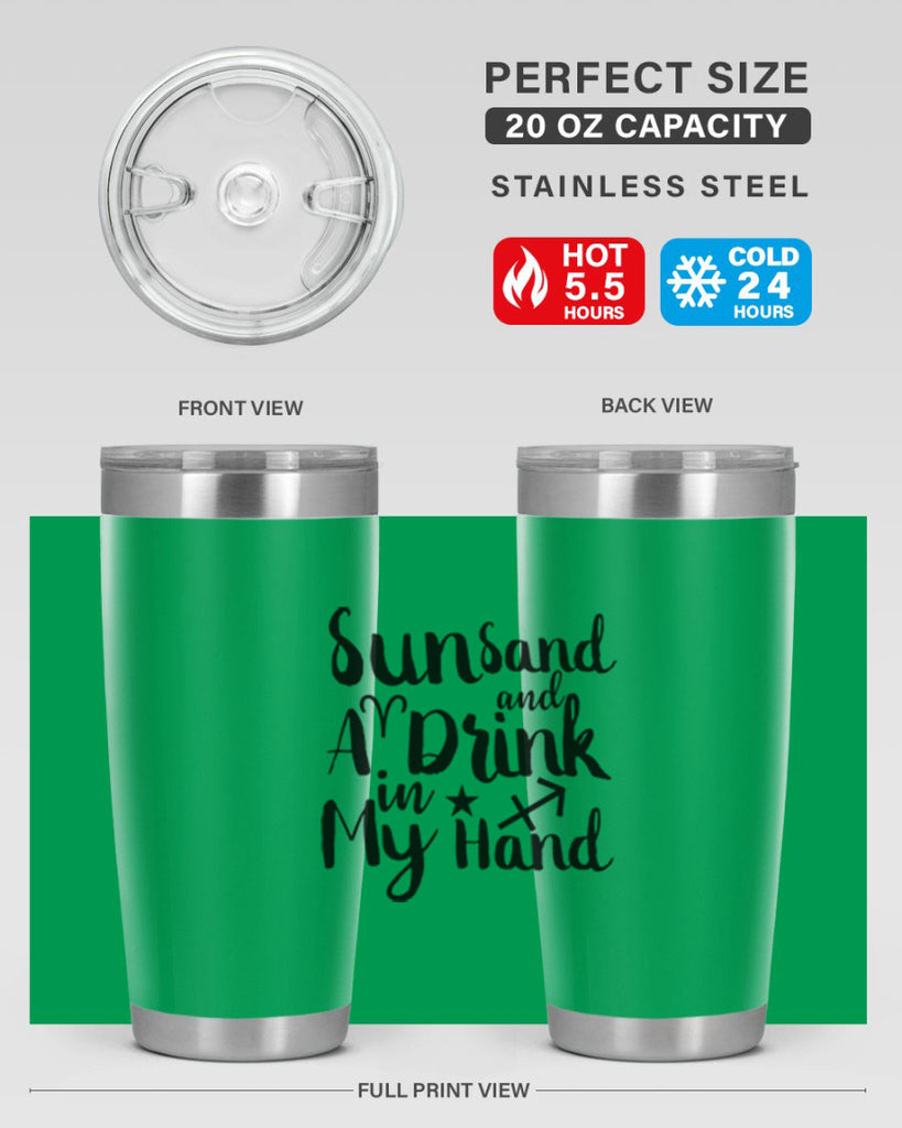 Sun Sand And A Drink In My Hand 480#- zodiac- Tumbler