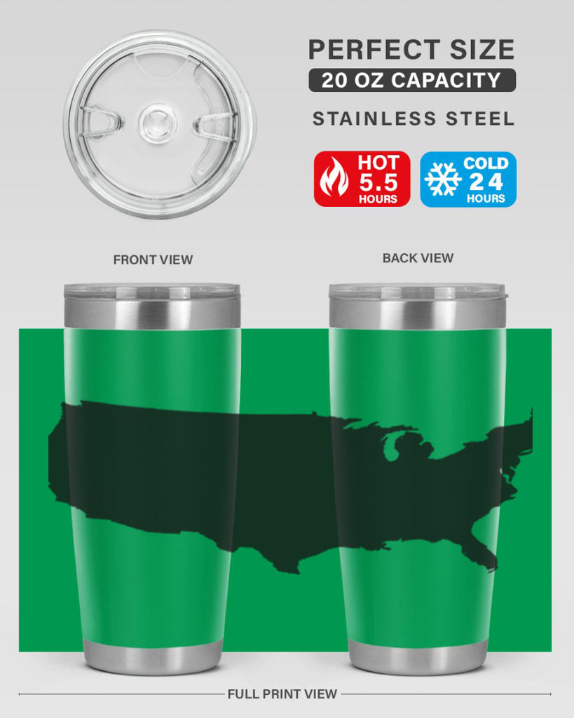 USA Solid Map Style 76#- Fourt Of July- Tumbler