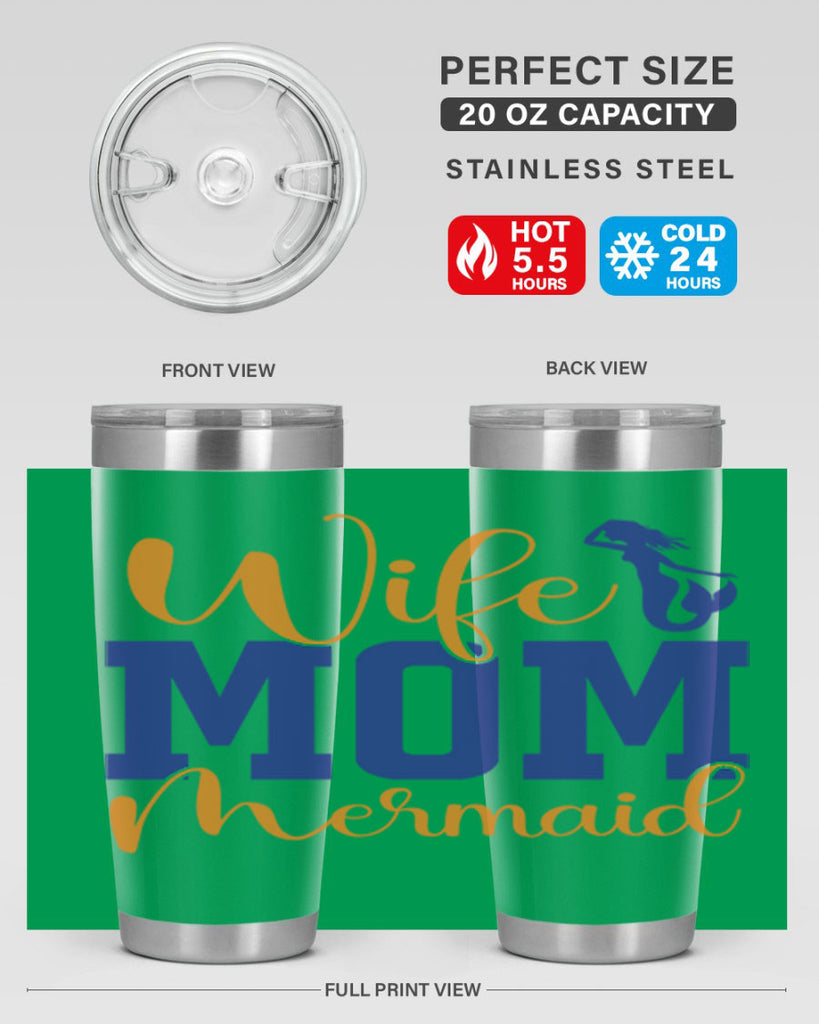 Wife Mom Mermaid 668#- mermaid- Tumbler