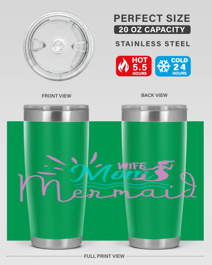 Wife Mom Mermaid 672#- mermaid- Tumbler