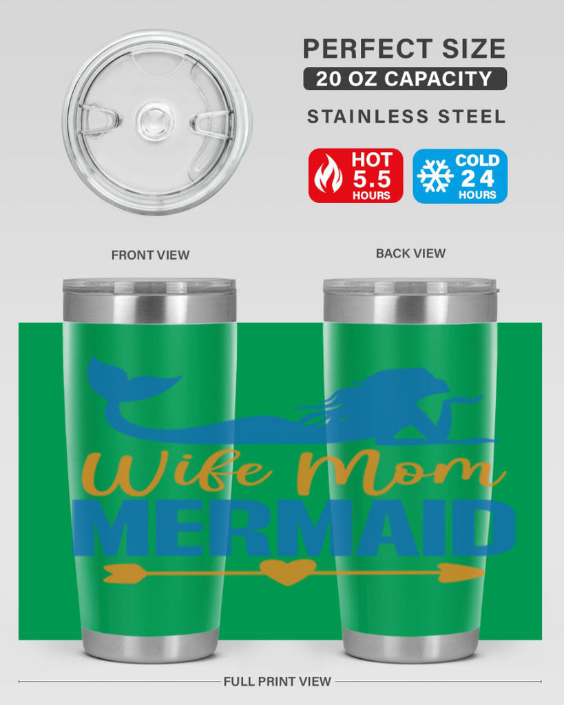 Wife Mom Mermaid 673#- mermaid- Tumbler