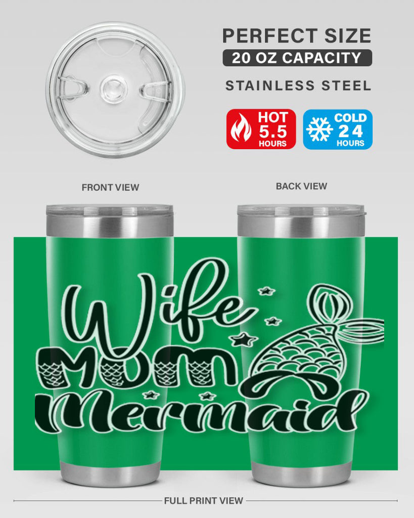 Wife Mom Mermaid 675#- mermaid- Tumbler