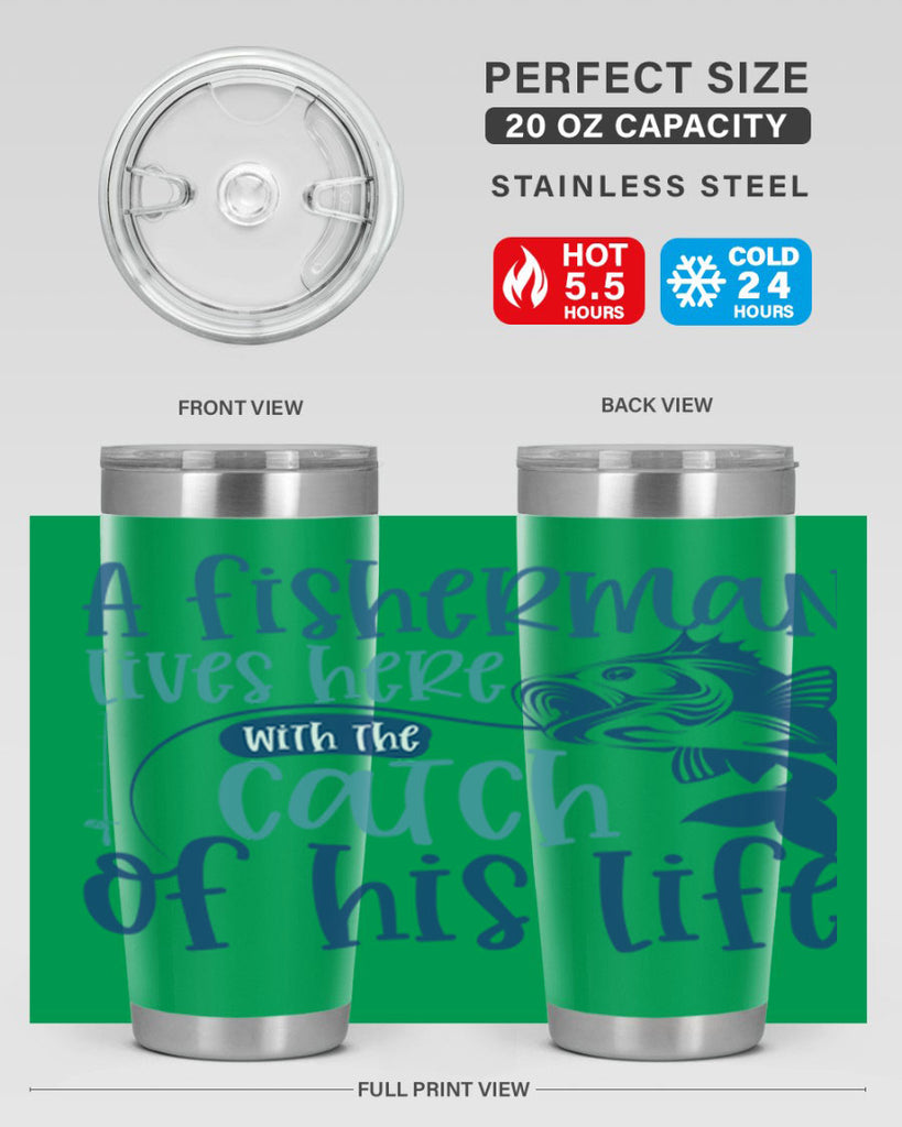 a fisherman lives here with the catch 228#- fishing- Tumbler