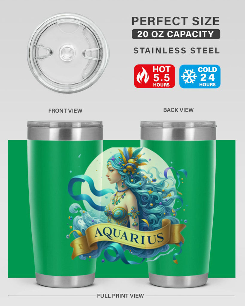 aquarius 84#- zodiac- Tumbler