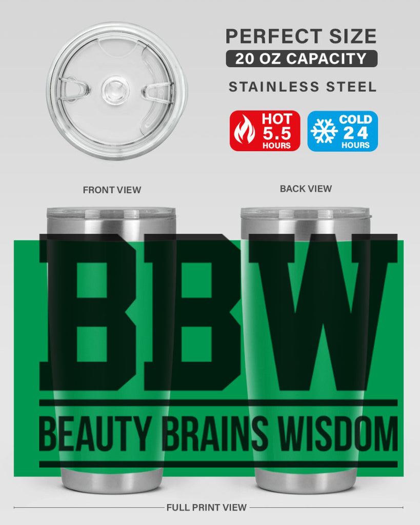 bbw beauty brains wisdom 263#- black words phrases- Cotton Tank