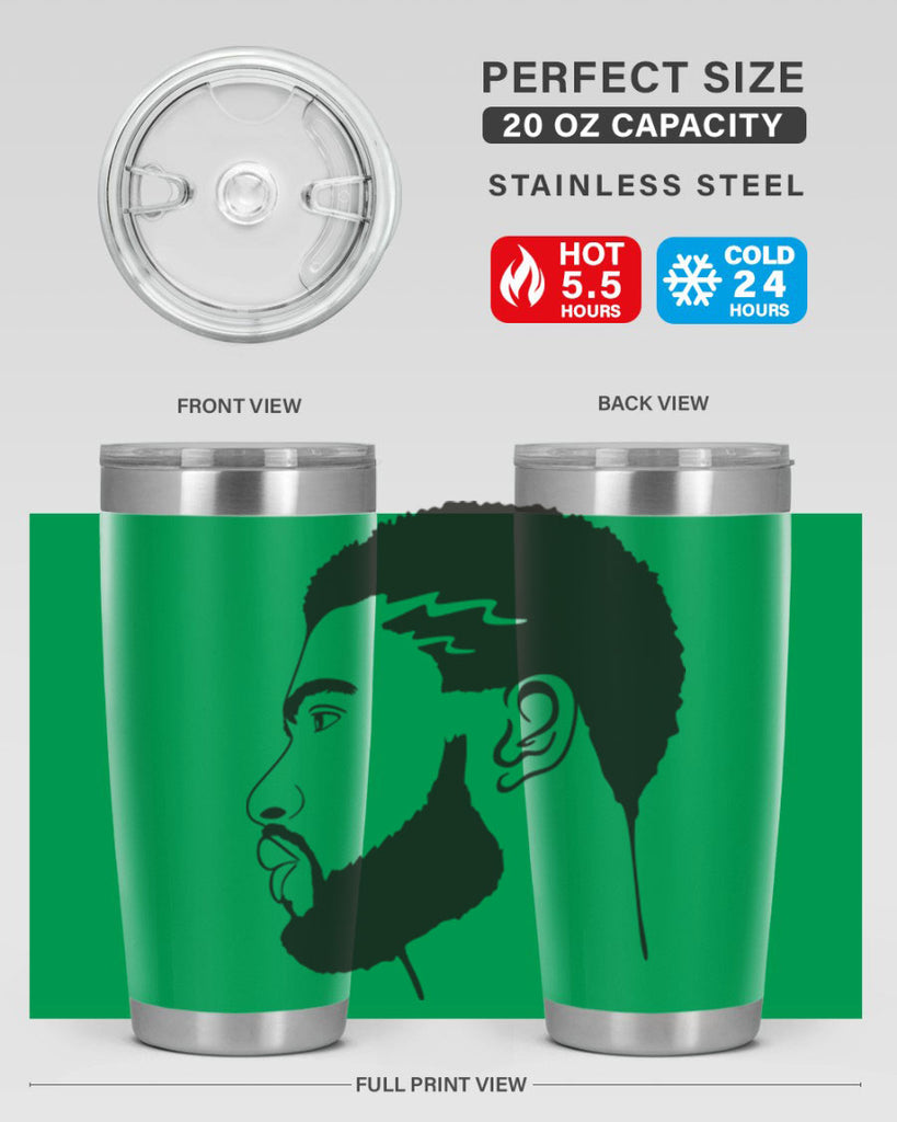 beardman 52#- black men - boys- tumbler