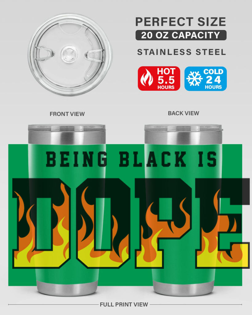being black is dope flames 256#- black words phrases- Cotton Tank