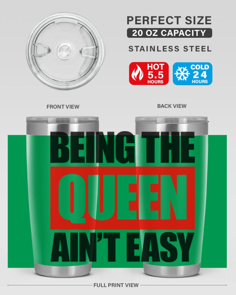 being the queen aint easy 255#- black words phrases- Cotton Tank