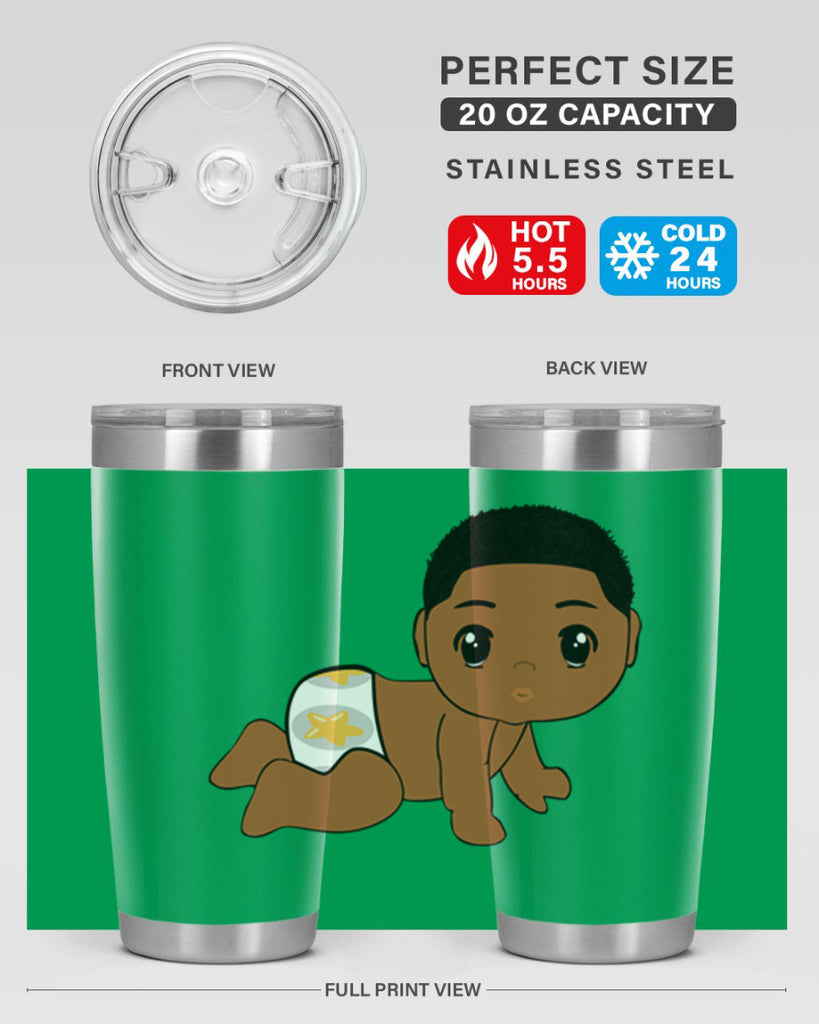 black baby boy 3#- black men - boys- tumbler