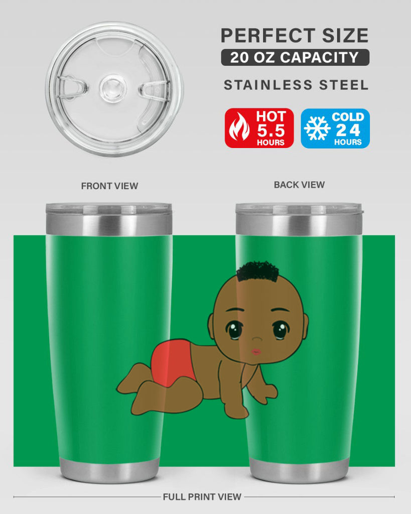 black baby boy 5#- black men - boys- tumbler