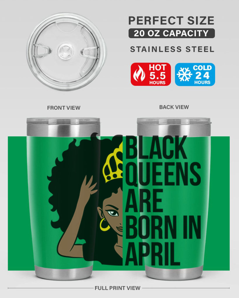 black queens are born in april 218#- black words phrases- Cotton Tank
