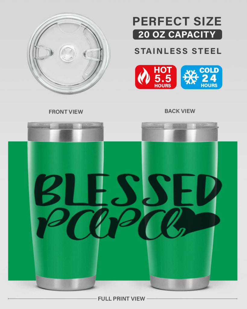 blessed papa 70#- grandpa - papa- Tumbler
