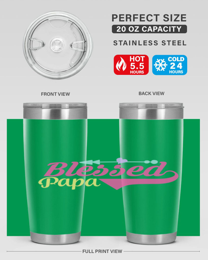 blessed papa 73#- grandpa - papa- Tumbler