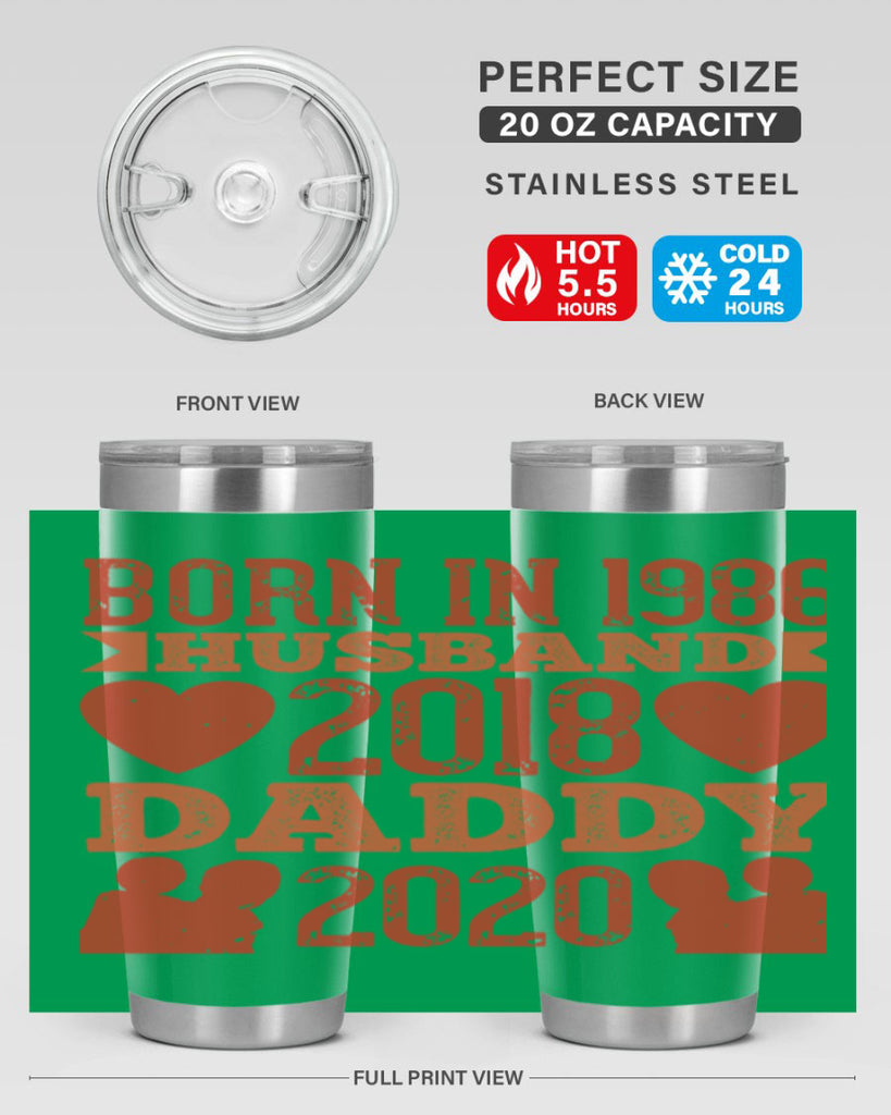 born in husband daddy 123#- fathers day- Tumbler