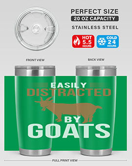 easily distracted by goats Style 5#- goat- Tumbler