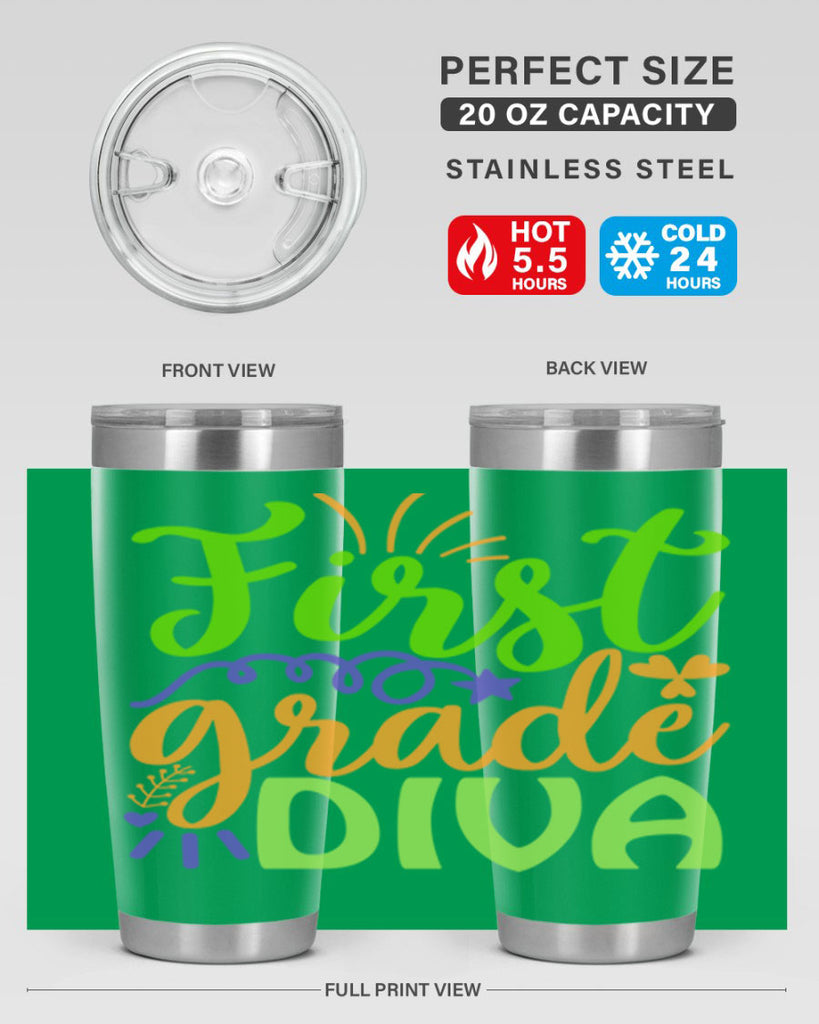 first grade diva 21#- mardi gras- Tumbler