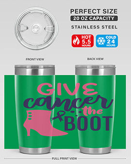 give cancer the boot Style 1#- breast cancer- Tumbler