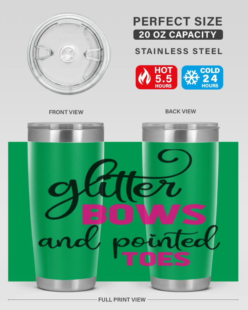 glitter bows and pointed toes 41#- ballet- Tumbler
