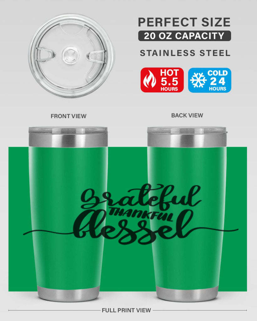 grateful thankful blessed 56#- thanksgiving- Tumbler