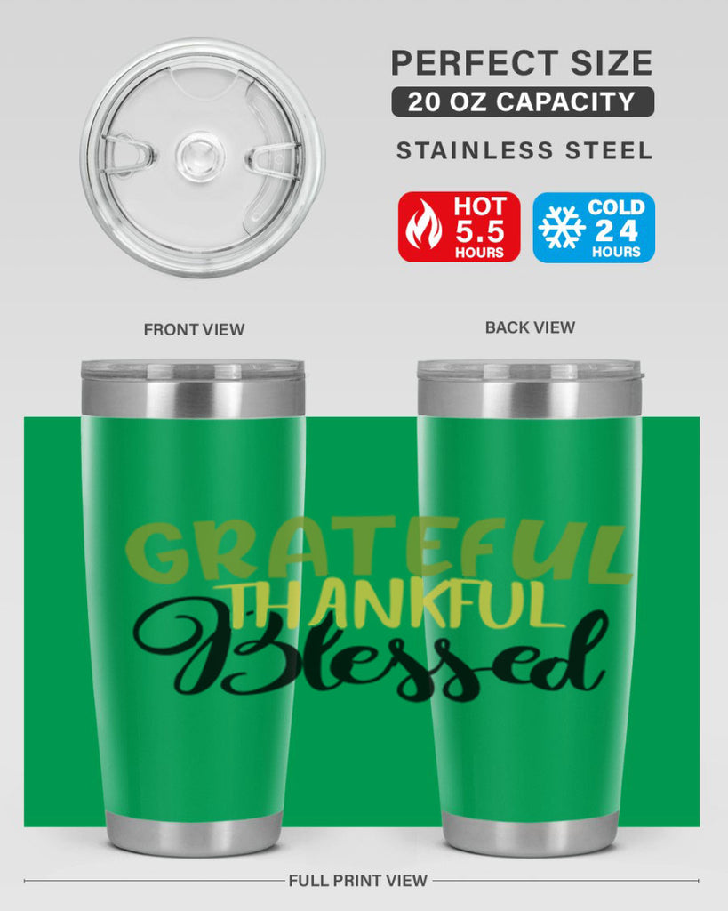 grateful thankful blessed 57#- thanksgiving- Tumbler