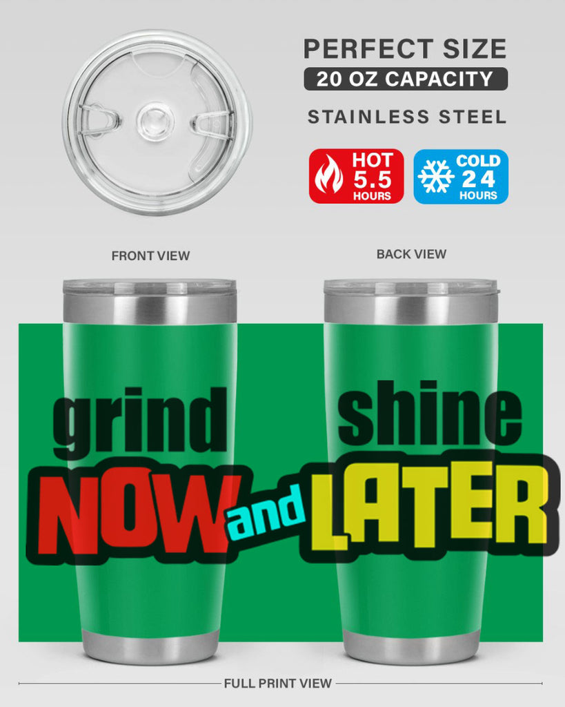grind now and shine later 142#- black words phrases- Cotton Tank
