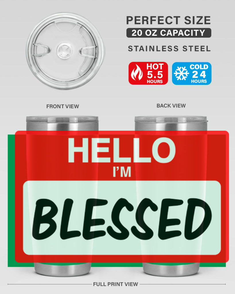 hello im blessed 133#- black words phrases- Cotton Tank