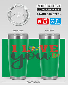 i love you Style 23#- autism- Tumbler