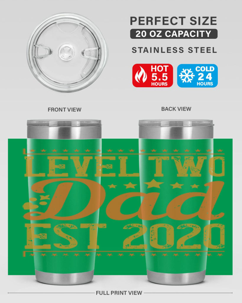 level dad est 189#- fathers day- Tumbler