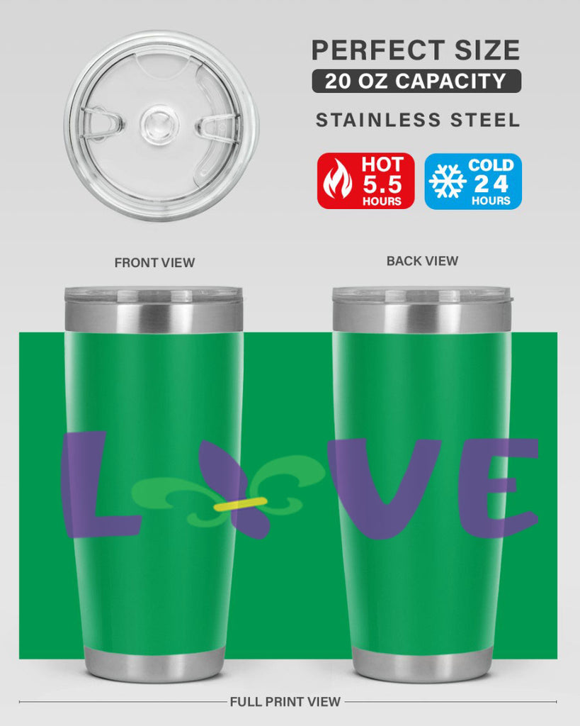 love 80#- mardi gras- Tumbler