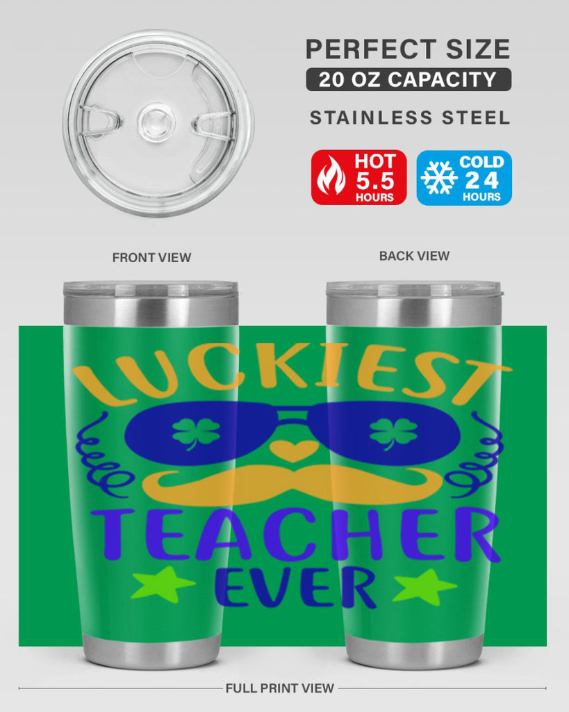 luckiest teacher ever 14#- mardi gras- Tumbler