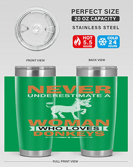 never underestimate a woman who loves donkeys Style 1#- donkey- Tumbler