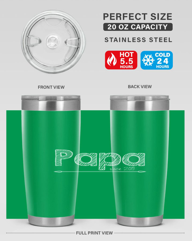 papa since K 130#- grandpa - papa- Tumbler