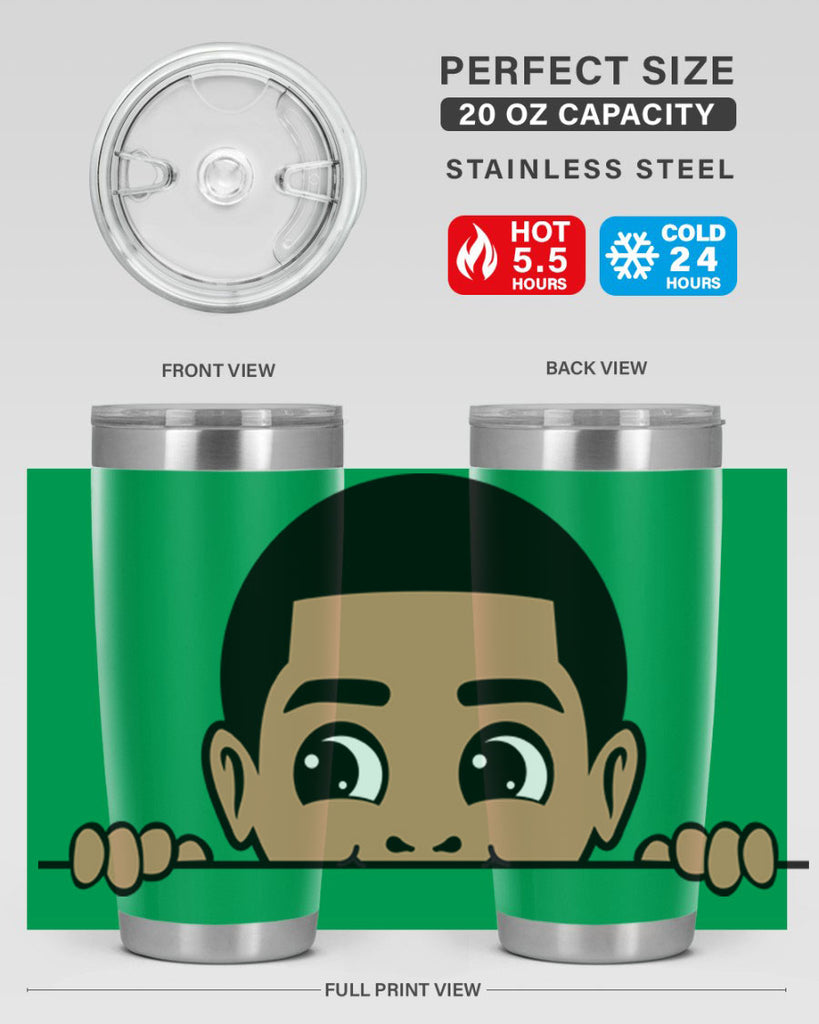 peekaboo boy 17#- black men - boys- tumbler