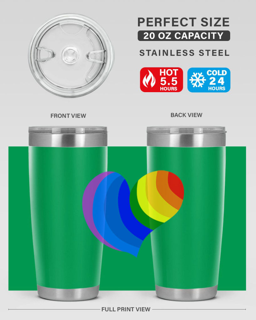 rainbow heart wavy 7#- lgbt- Tumbler