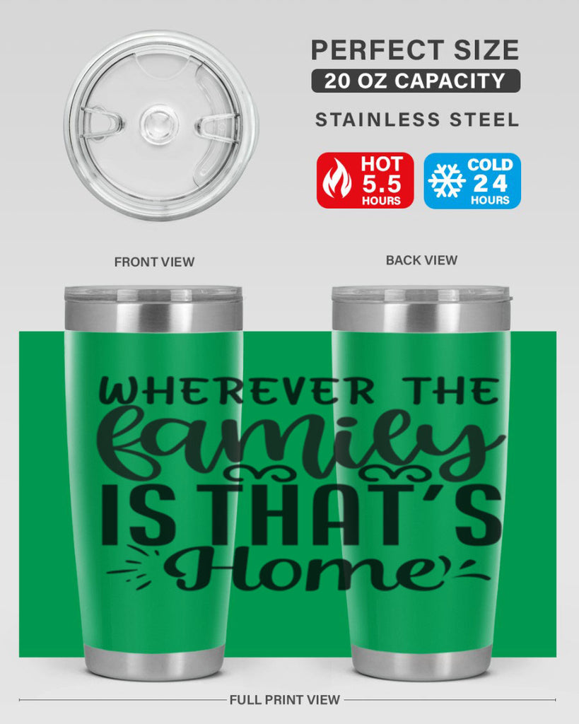 wherever the family is thats home 9#- family- Tumbler