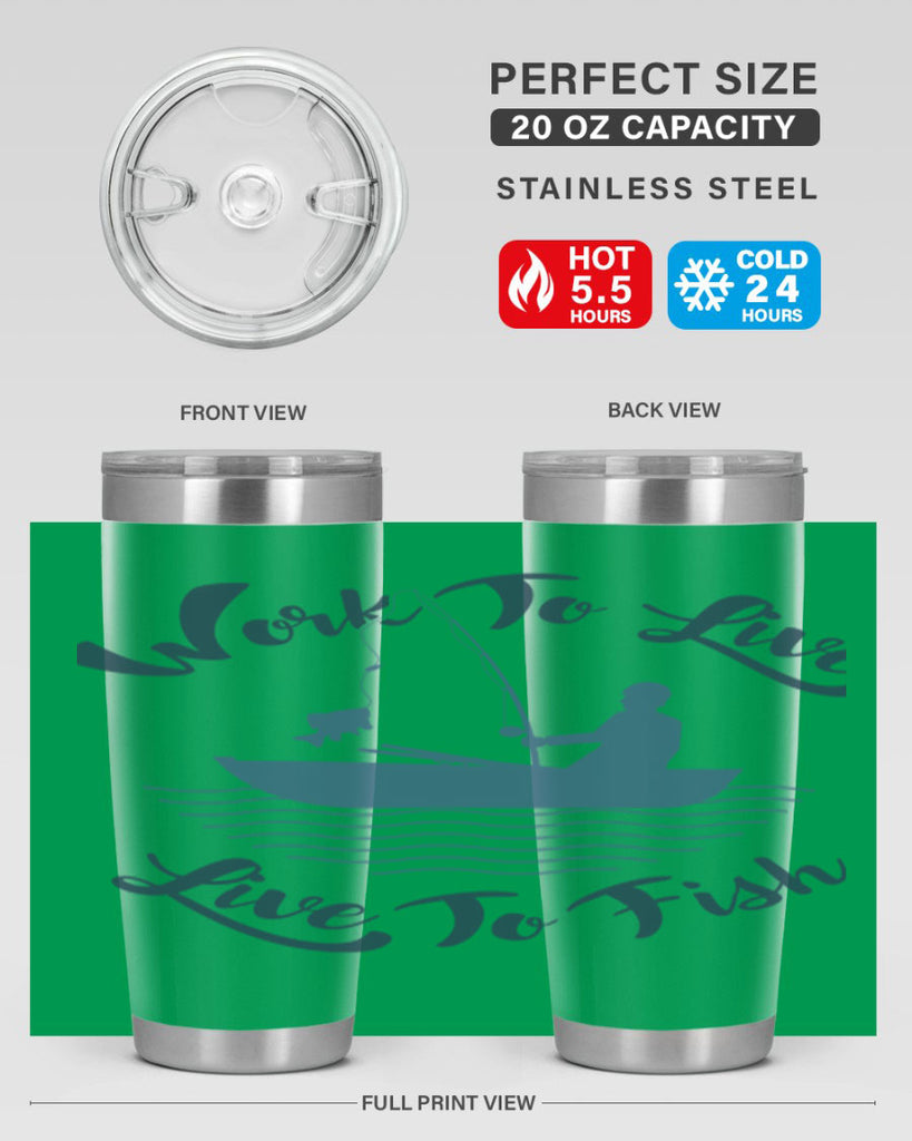 work to live 10#- fishing- Tumbler