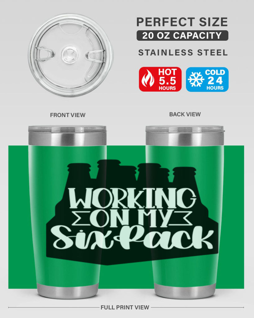 working on my six pack 13#- beer- Tumbler